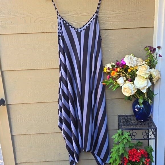 Canari Plus Size Black Jade Striped Harem Jumpsuit Romper 3x - Picture 6 of 11